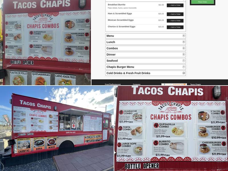 tacos chapis Menu