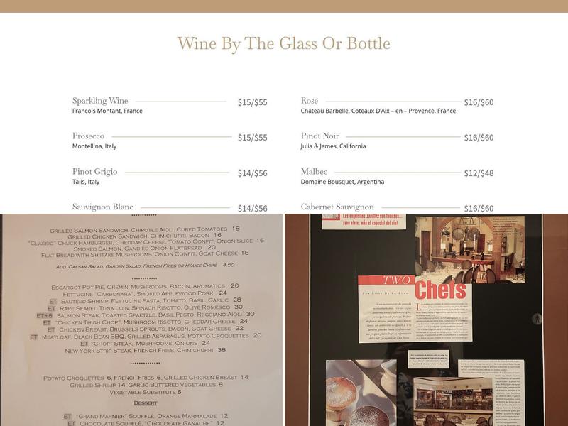 Two chefs restaurant Menu