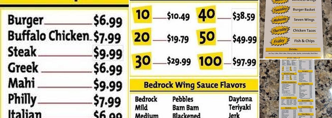 Bartow Bedrock Menu