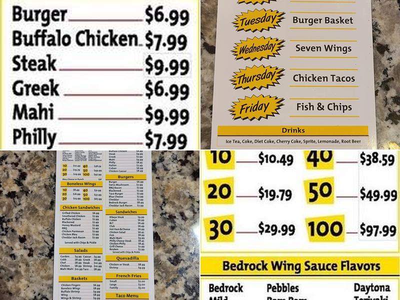 Bartow Bedrock Menu