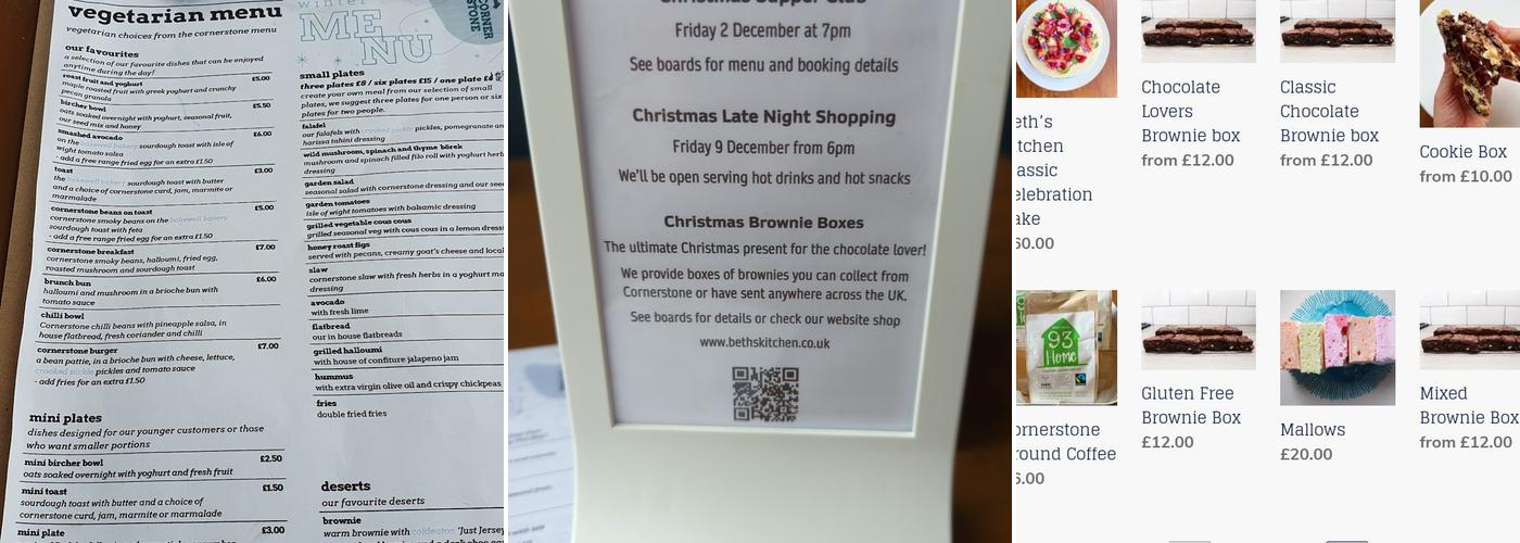 The Cornerstone Coffee House Menu