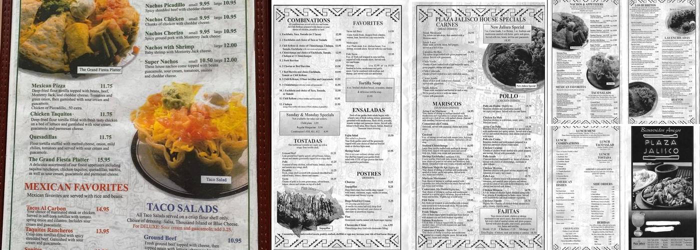 Plaza Jalisco Menu