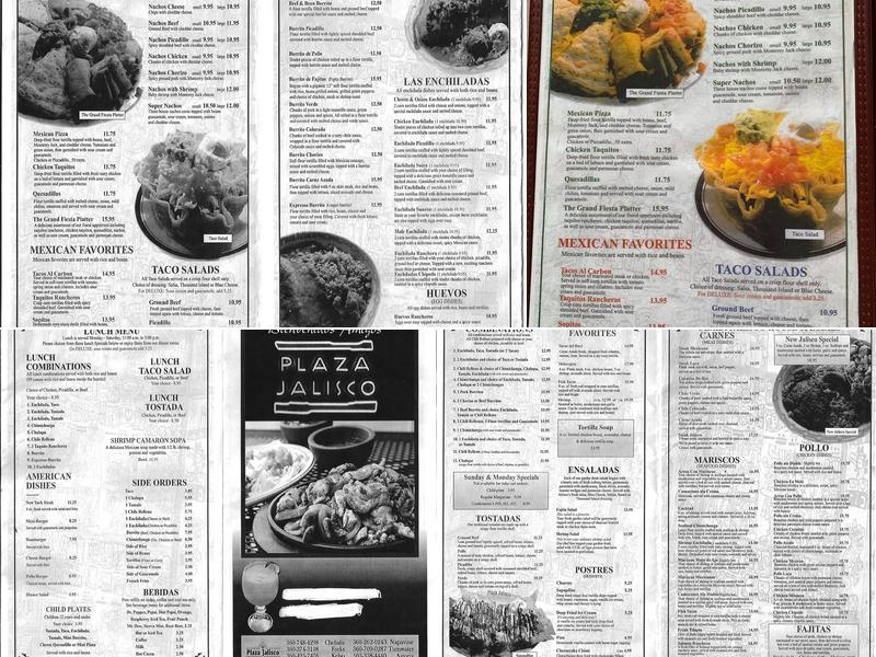 Plaza Jalisco Menu