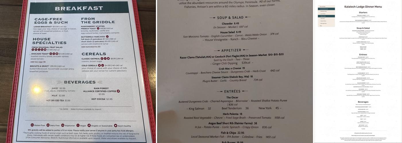Creekside Restaurant Menu