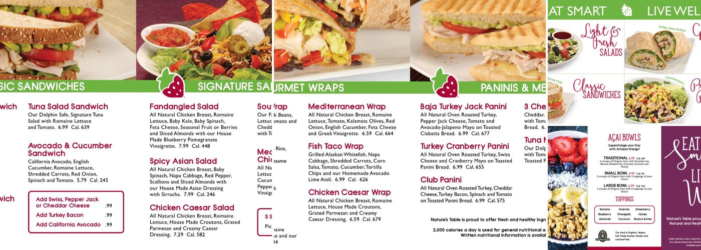 Nature's Table Seminole [SPC UP Building] Menu