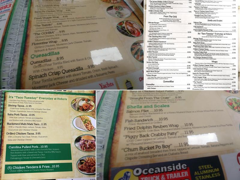 Hobo's Gourmet Kitchen Menu