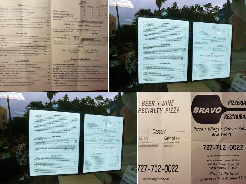 Bravo NY Pizzeria Menu