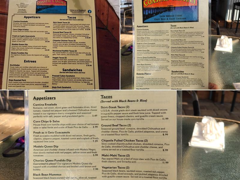 Coastal Cantina and Grill Menu