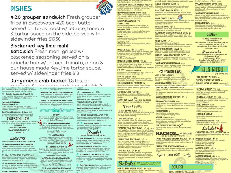 Bar fly Safety Harbor Menu