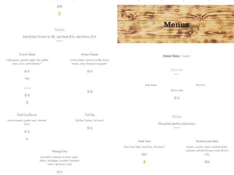 The Little Lamb Gastropub Menu