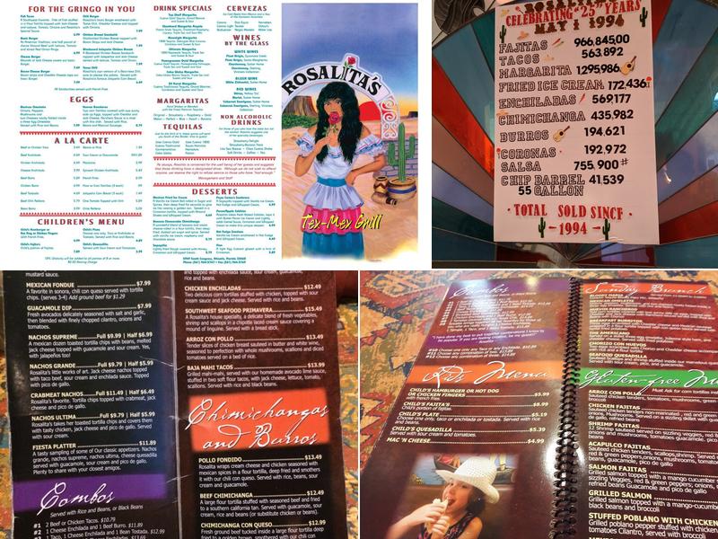 Rosalita's Tex-Mex Grill Menu