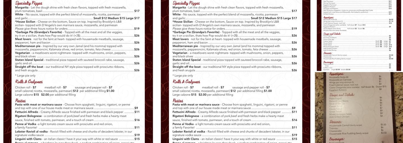D’Angelo's Menu