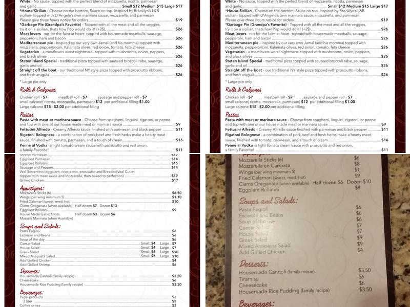 D’Angelo's Menu