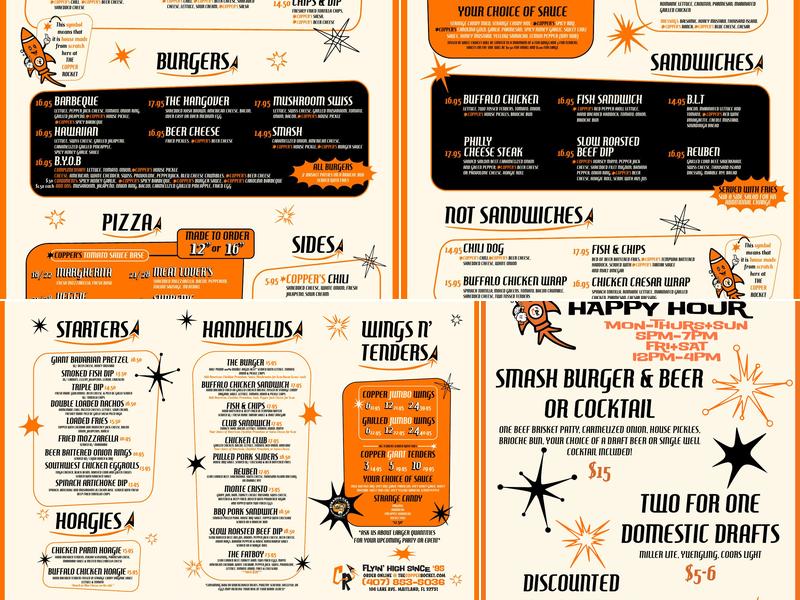 Copper Rocket Menu