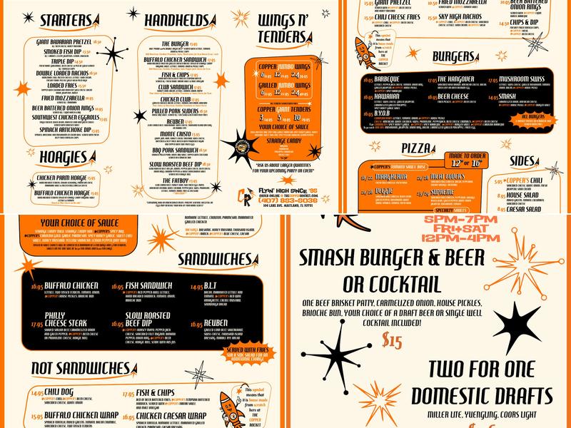 The Copper Rocket Menu