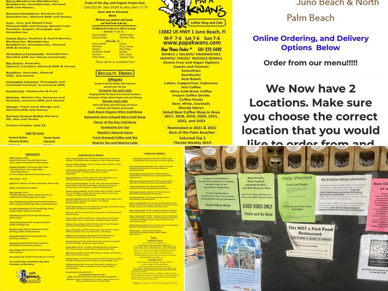 Papa Kwans Coffee Shop Menu