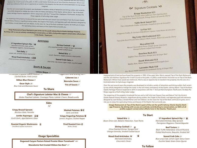 Buffalo Bar Menu