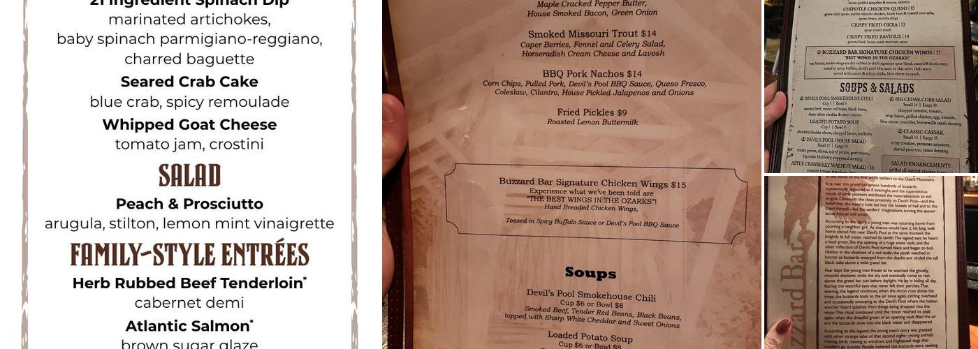 Buzzard Bar Menu