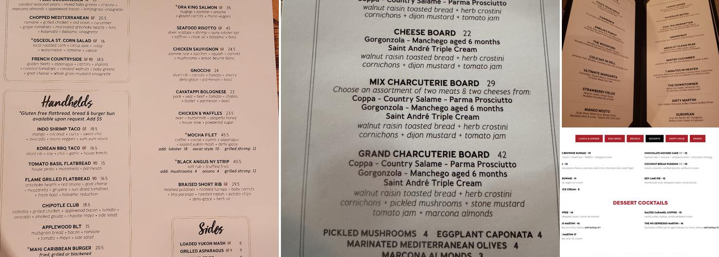 Spritz City Bistro Menu