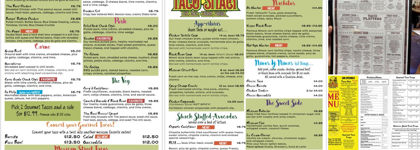 Taco Shack Bar & Grill Stuart Menu