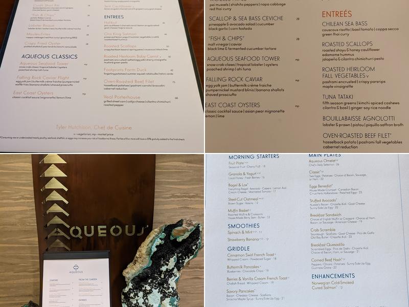 Aqueous Menu