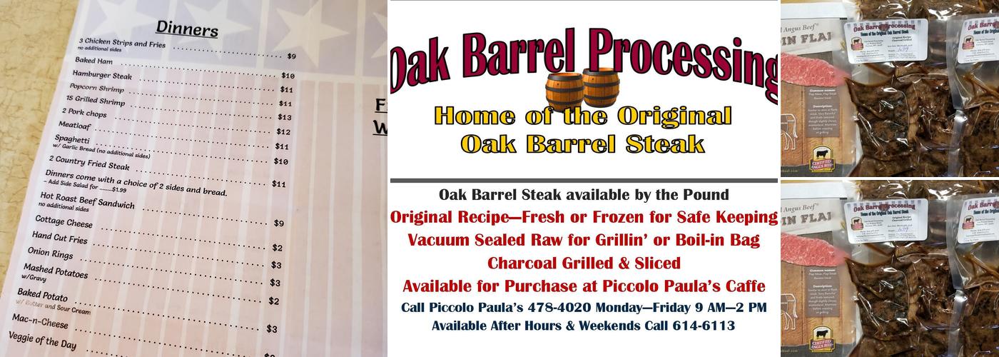 Piccolo Paula’s Caffé Menu