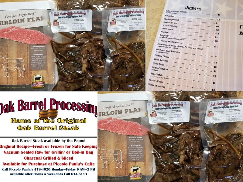 Piccolo Paula’s Caffé Menu