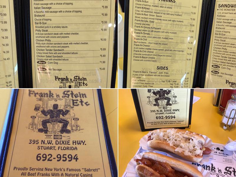 Frank N' Stein Etc. Menu