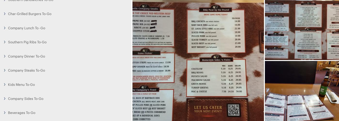 Southern Pig & Cattle Co. Stuart Menu