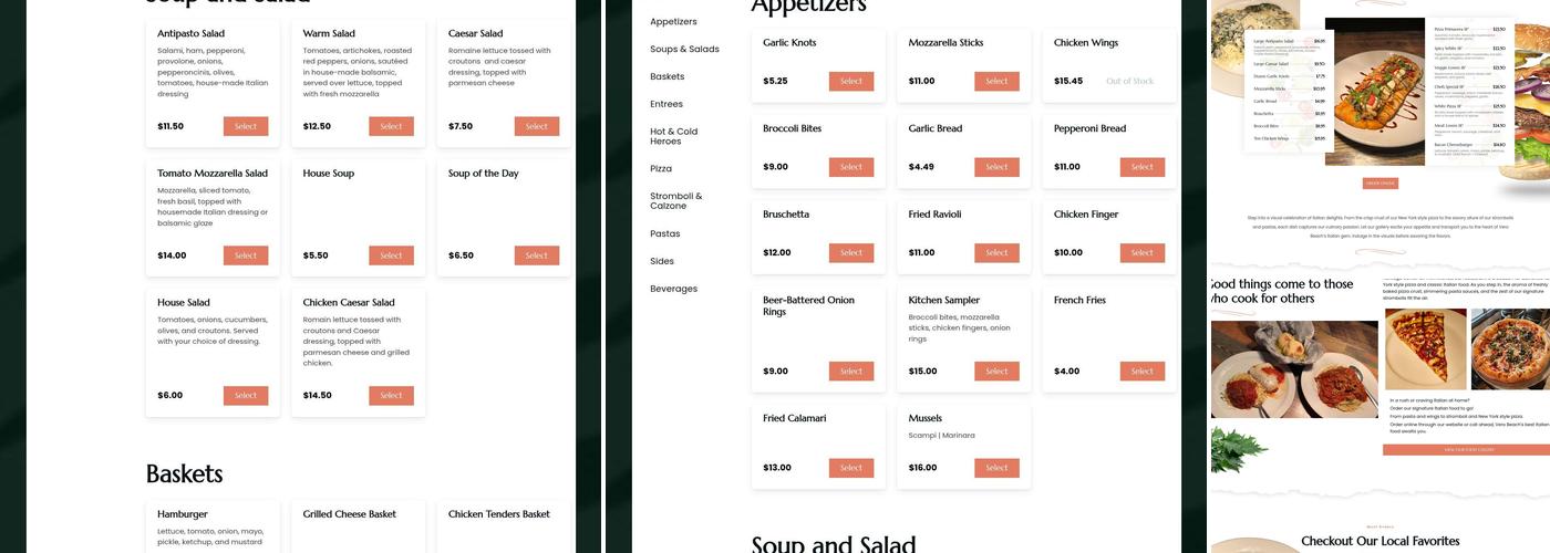 Italian Kitchen Menu