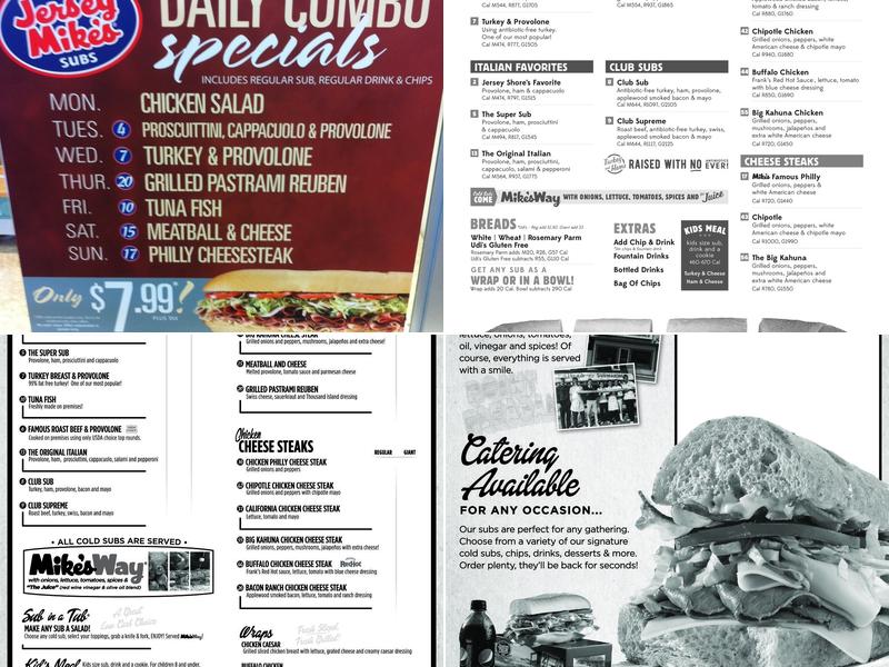 Jersey Mike's Subs Menu