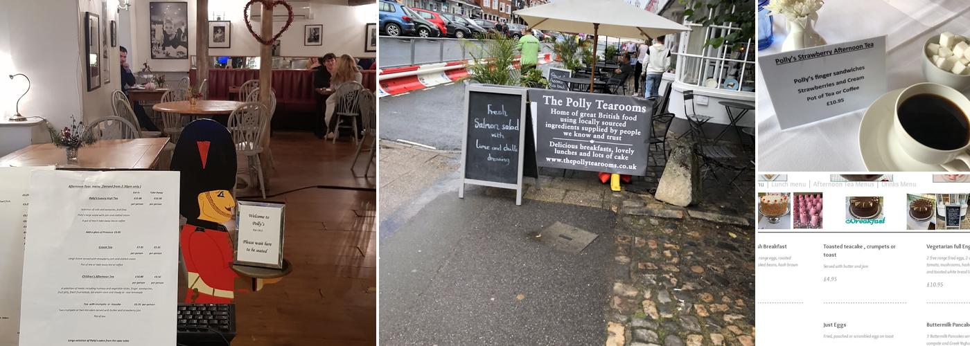 The Polly Tea Rooms and restaurant Menu