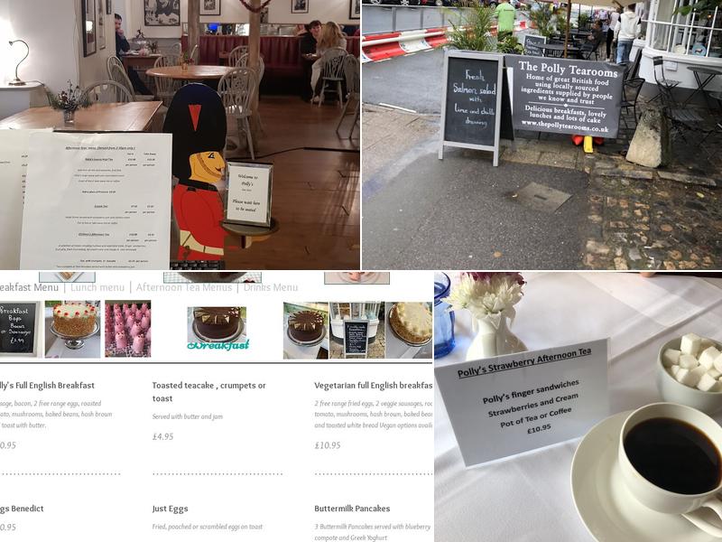 The Polly Tea Rooms and restaurant Menu