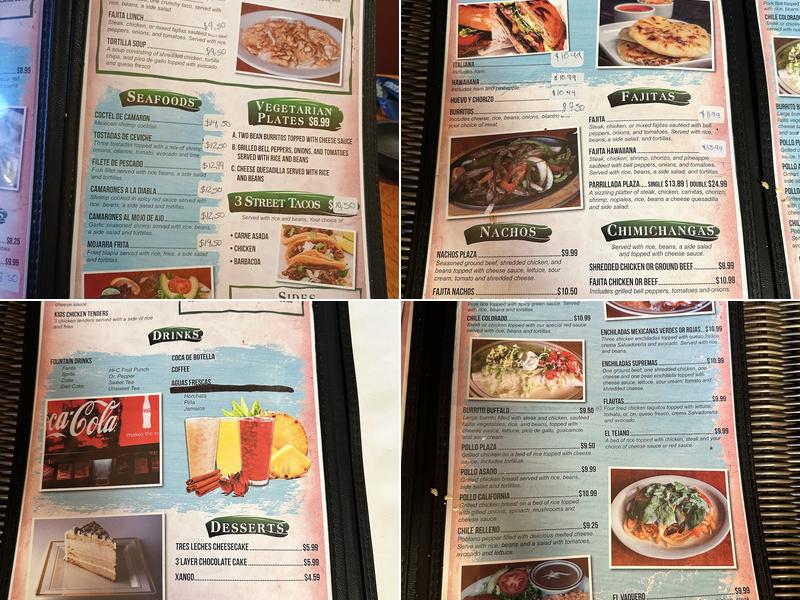 La Plaza Restaurant Menu