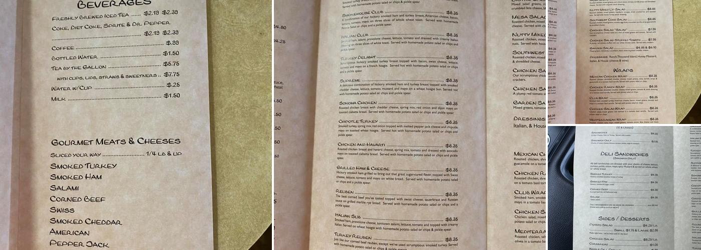 The Smokehouse Deli of Russellville Menu