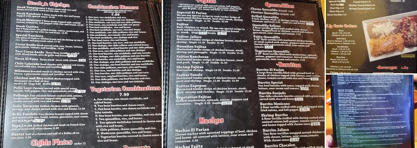 El Parian Menu