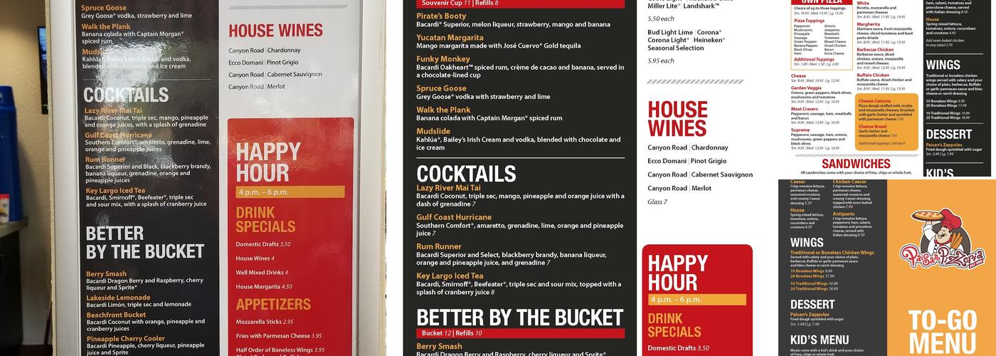 Paisan Pizzeria Menu