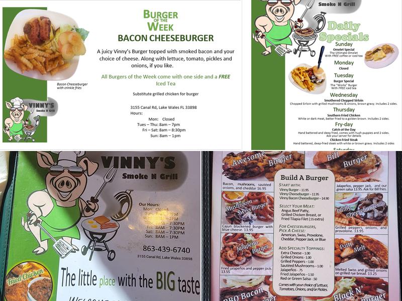 Vinnys Smoke N Grille Menu