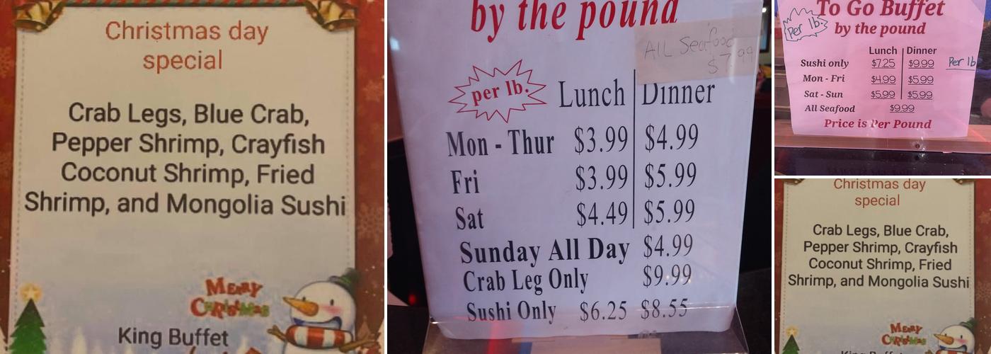 King Buffet Menu