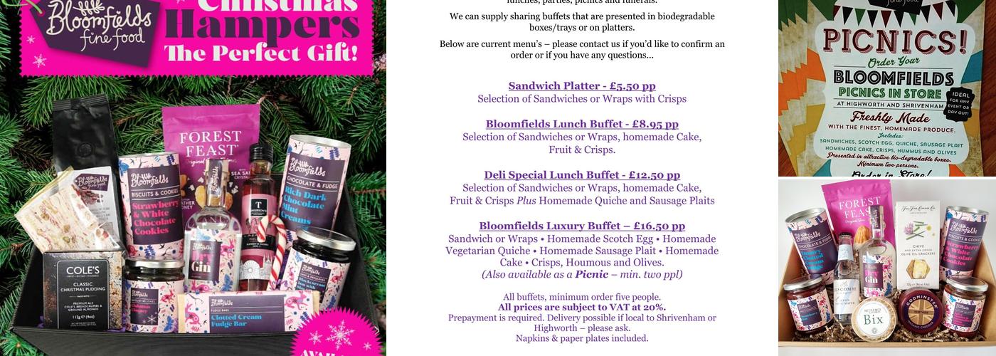 Bloomfields Fine Food, Highworth Menu