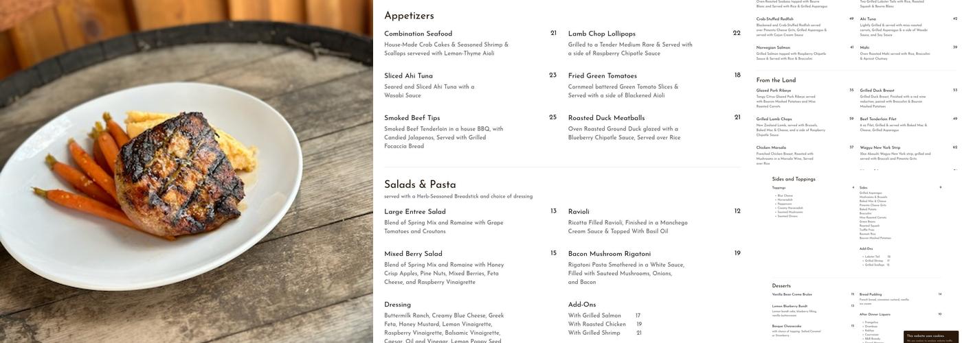 The Library Grill Menu