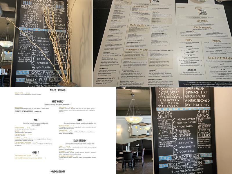Krazy Greek Kitchen Menu