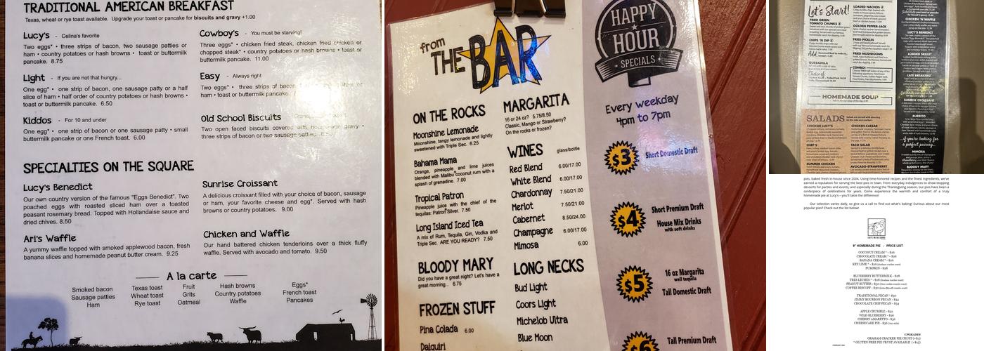 Lucy's on the Square Menu