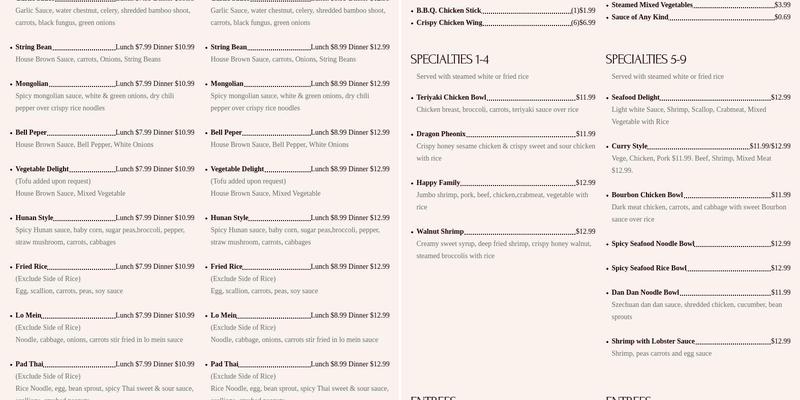 Rice Pot Express Menu