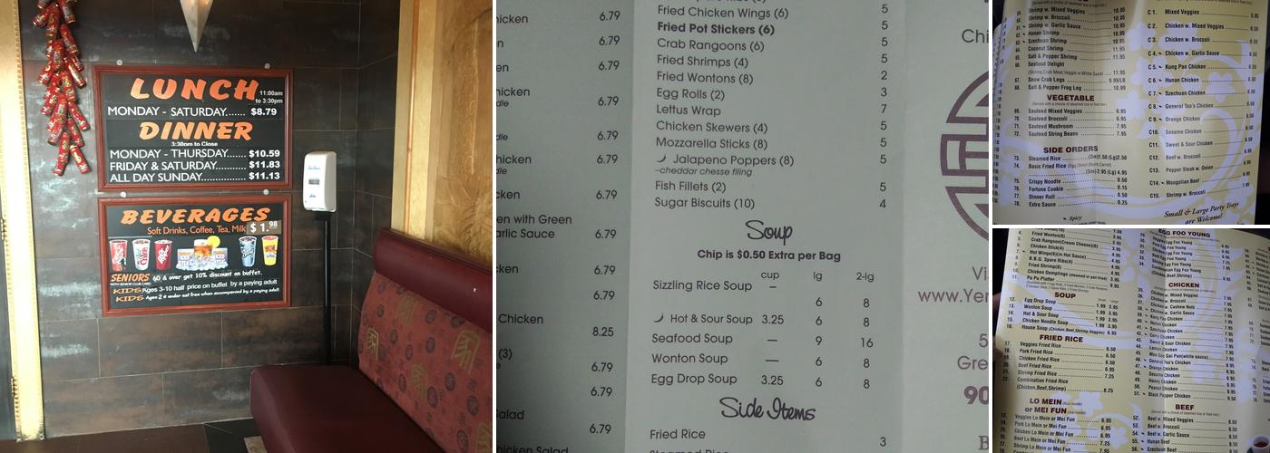 Buffet Palace Menu