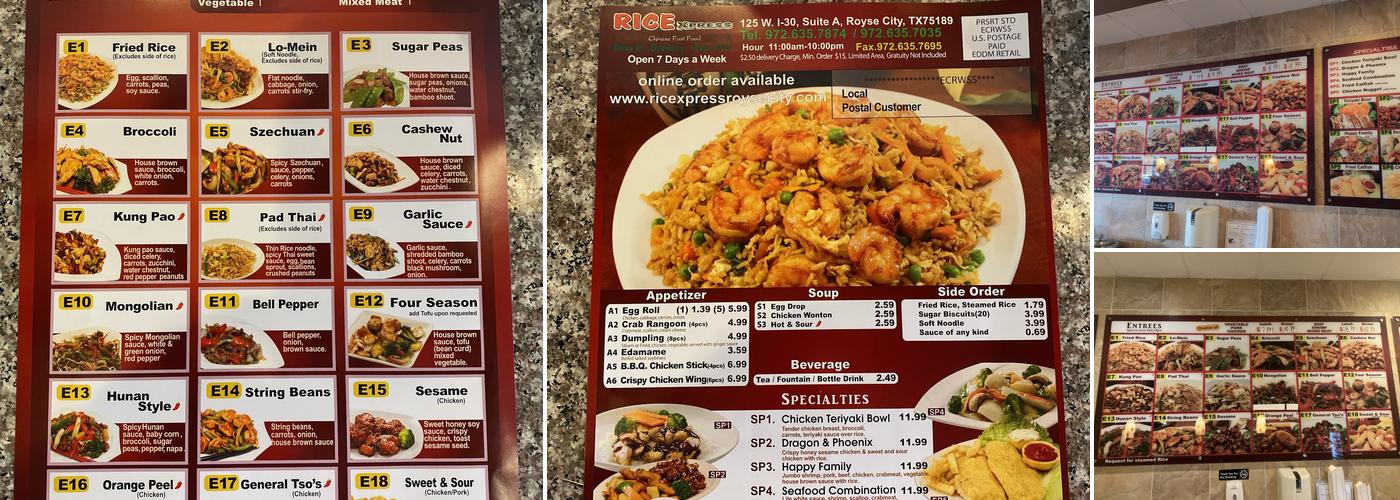 Rice Xpress Menu