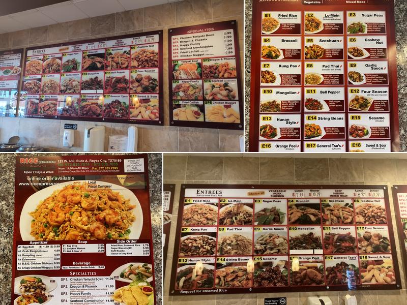 Rice Xpress Menu