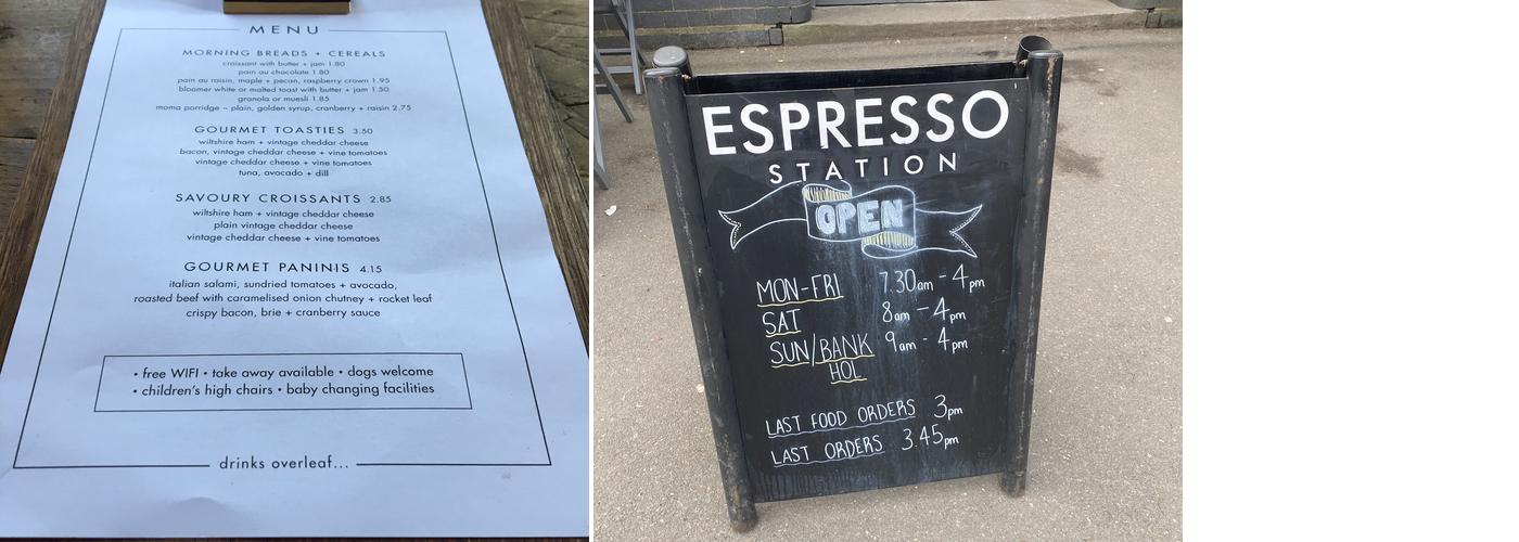 Espresso (Dorridge Train Station Cafe) Menu