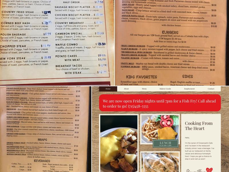 Crossroads Cafe Menu