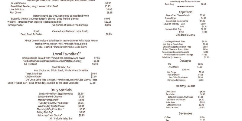 Norm's Open Kitchen Restaurant Menu